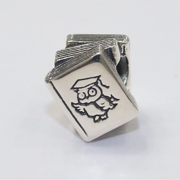 Pandora Sterling Silver Study Owl Text Book Charm - Picture 2 of 9